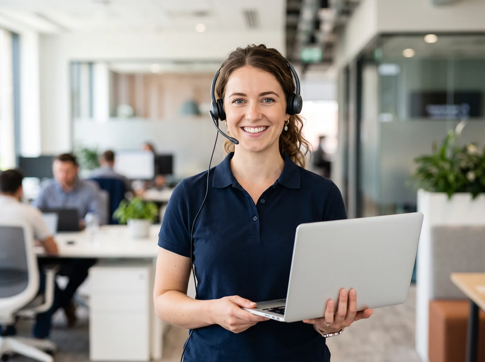 Medewerker van onze klantenservice met headset